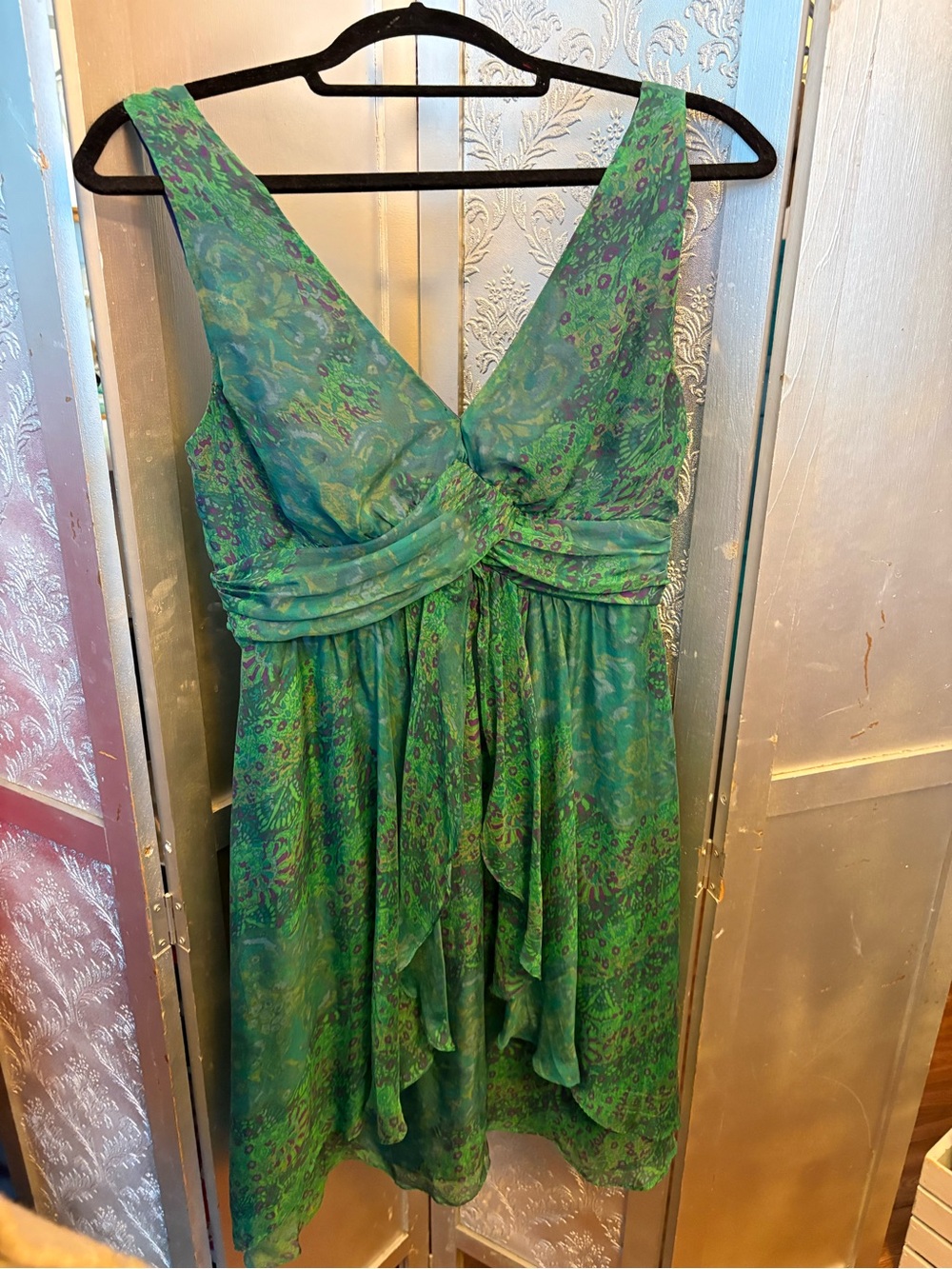 Zara Basic Purple Dress peacock colours.